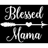 Blessed Mama White Decal Vinyl Sticker|Cars Trucks Vans Walls Laptop| White |5.5 X 4 In|Lli496