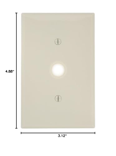 Leviton Pj11-T 1-Gang .406-Inch Hole Telephone/Cable Wallplate, Midway Size, Light Almond