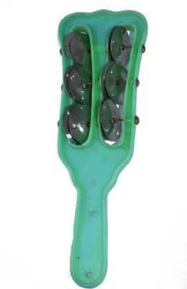 Music Gallery 24 cm With Head Tambourine Instrument (Plastic Green)