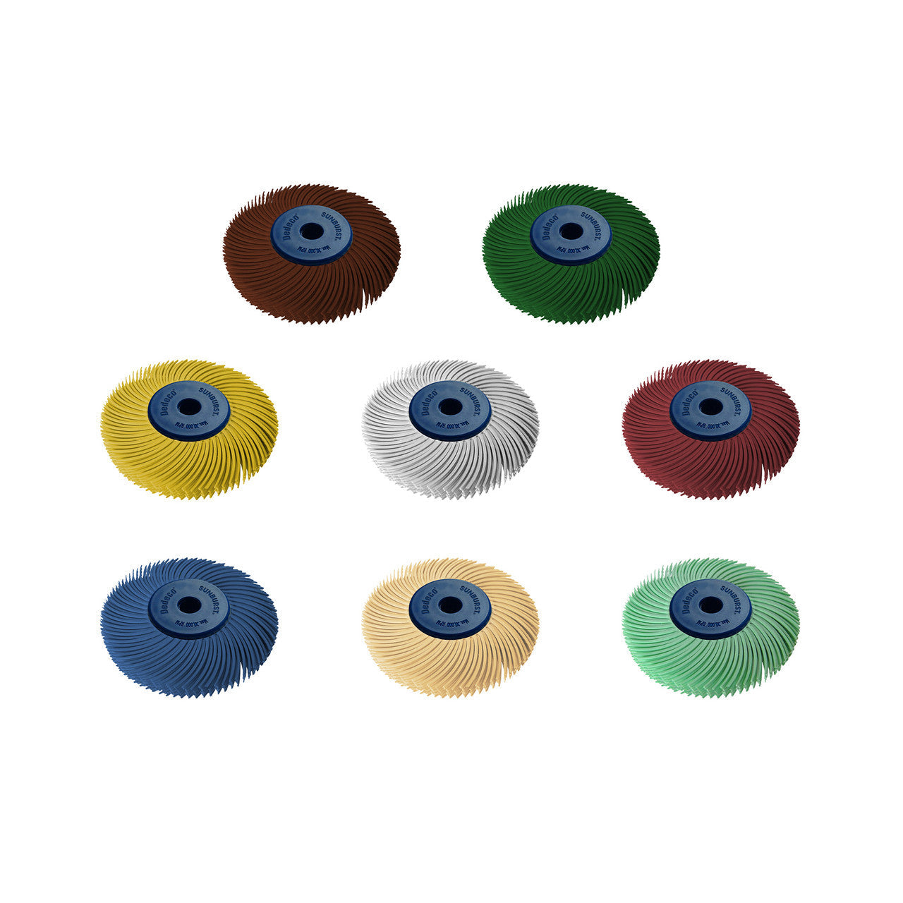 2" 6-Ply Large Radial Disk Starter Kit, 8pcs, "TC" Aluminum Oxide Dedeco Sunburst