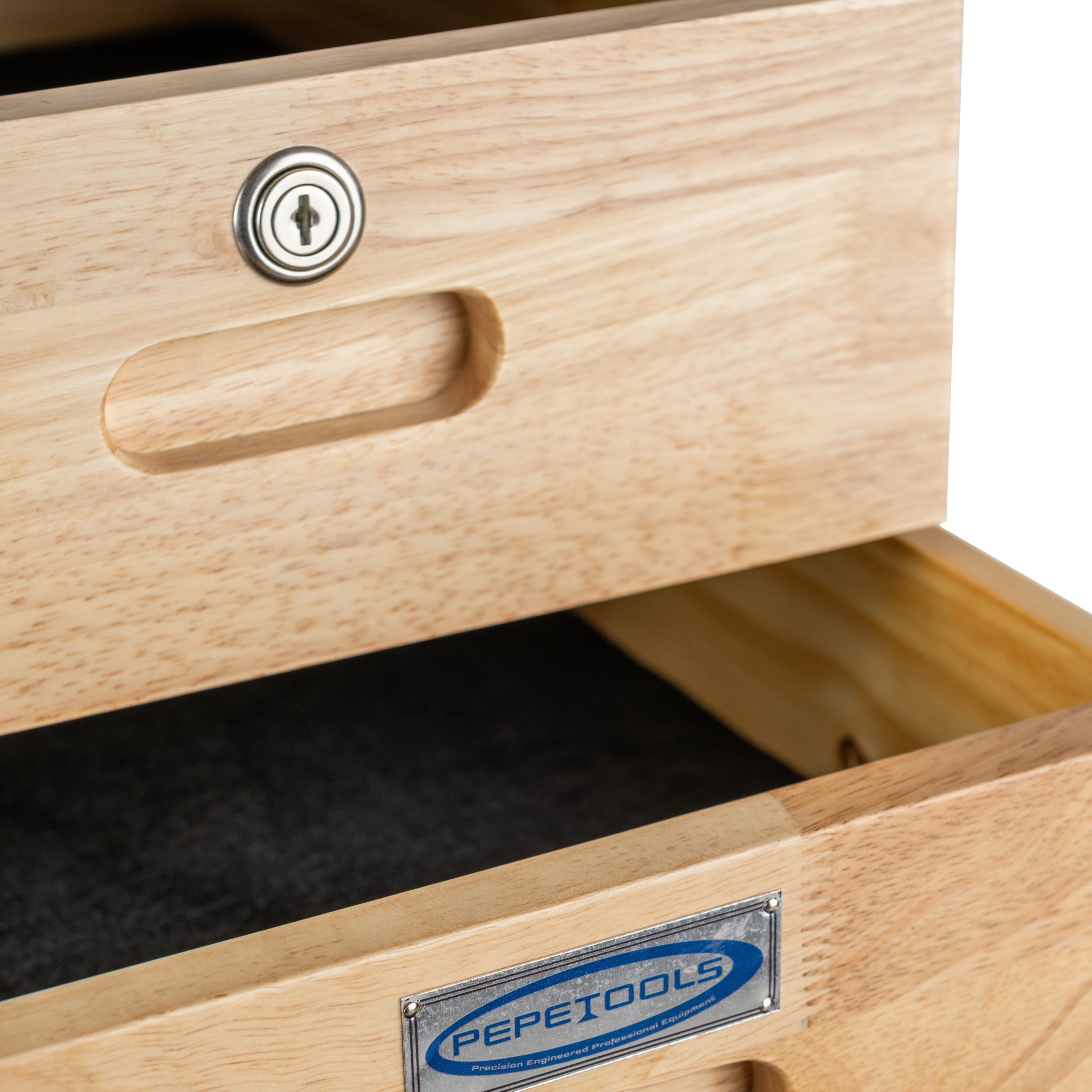 7 Drawer Rolling Cabinet - Heavy Duty Casters, Hardwood