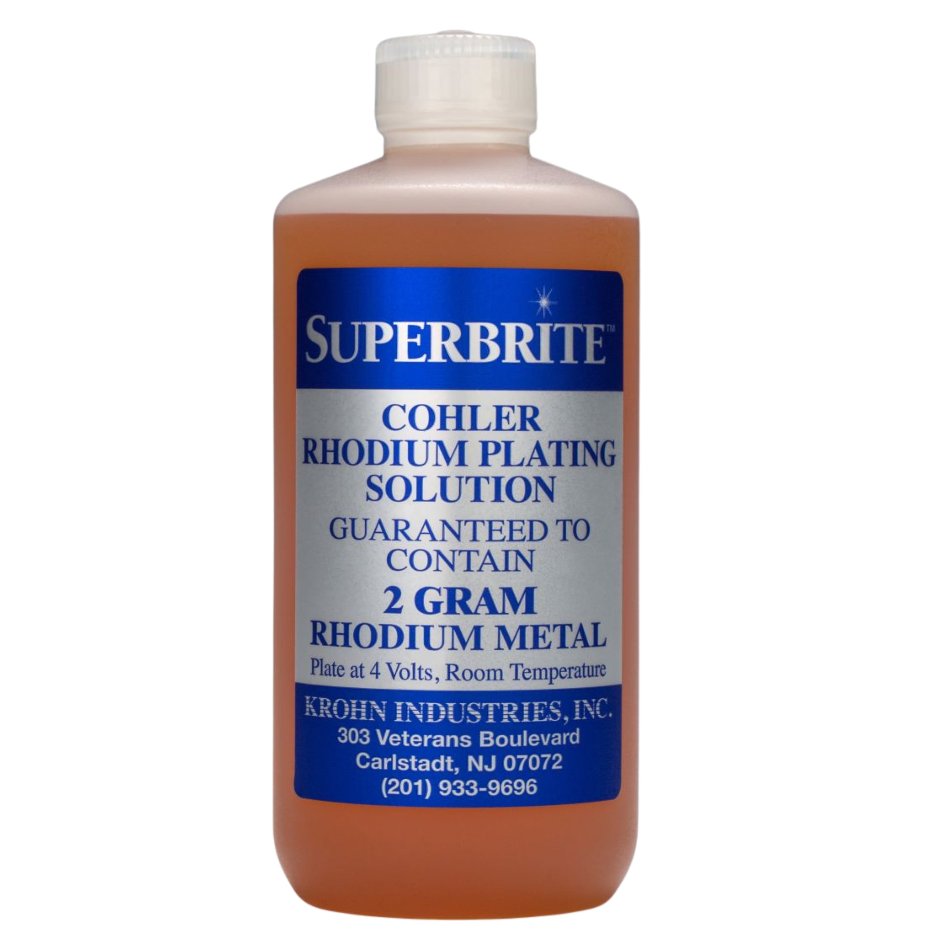Cohler Superbrite Rhodium "White Gold" Bath Plating Solution