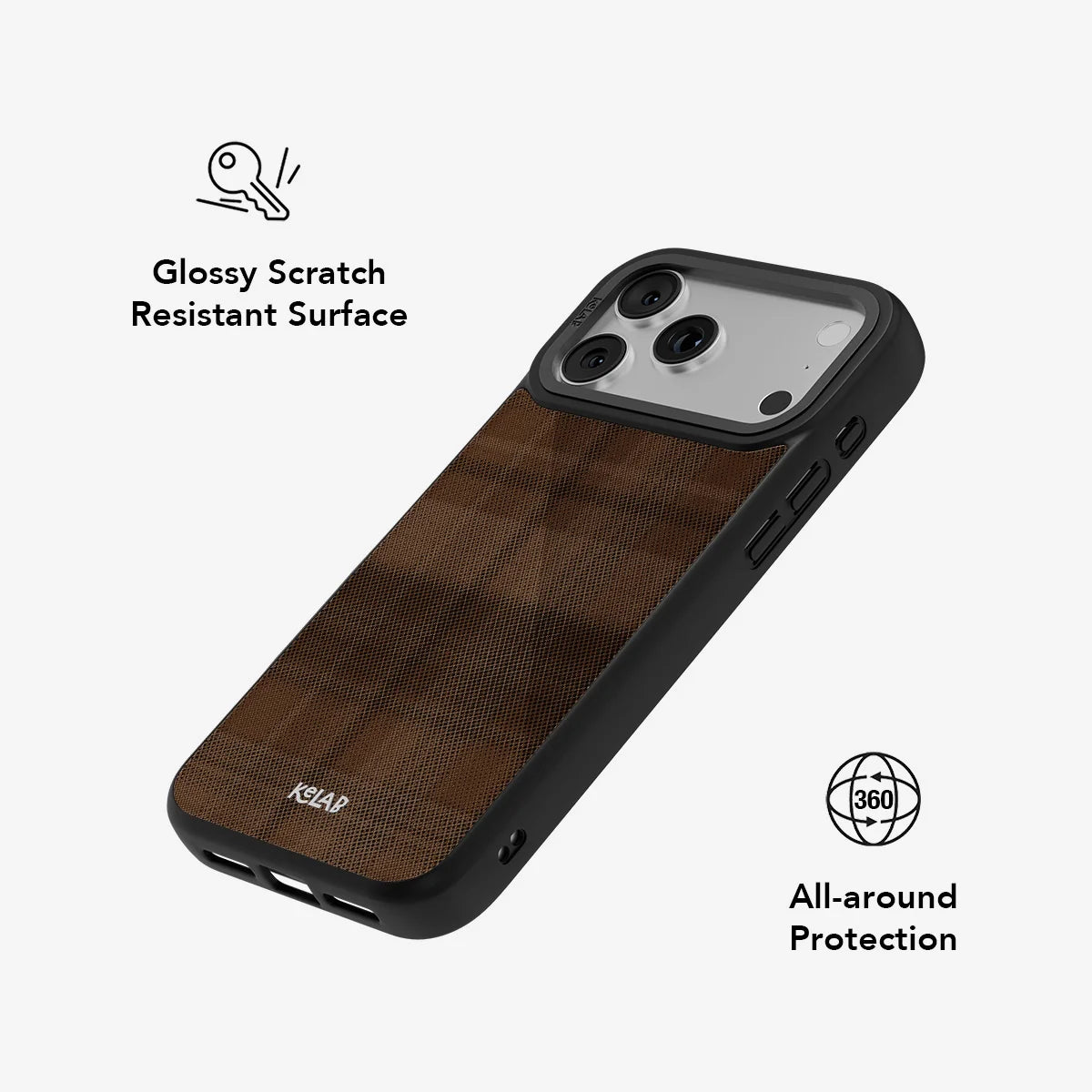 Chestnut | Brown Flannel Minimalist Phone Case