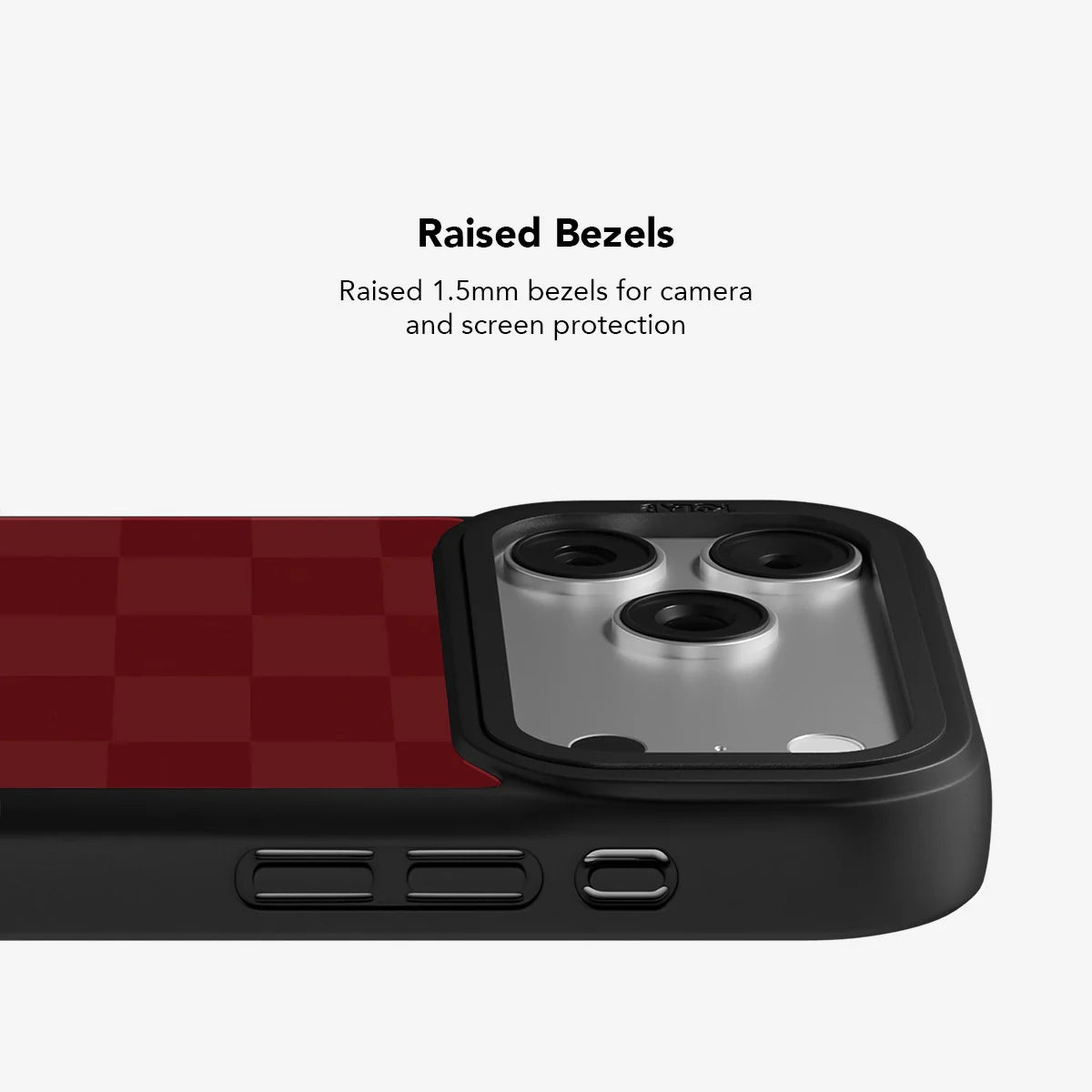 Maroon Check | Bold Checkerboard Pattern Phone Case