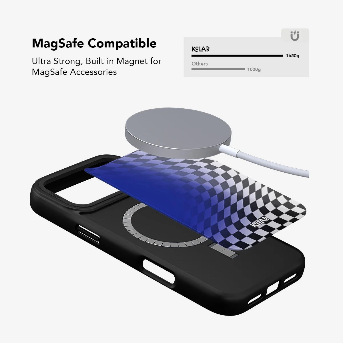 Blue Illusion | Checkered Phone Case with Optical Illusion Artwork
