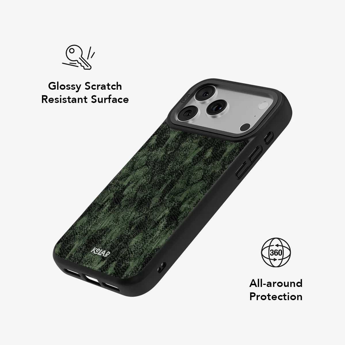 Emerald Python | Textured Olive Snakeskin Phone Case
