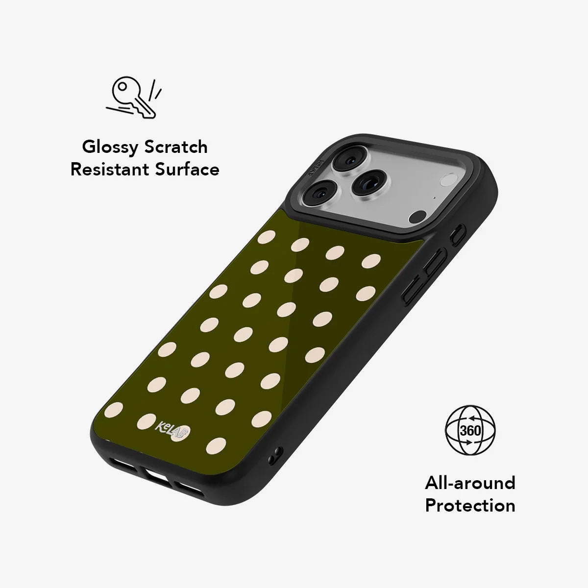 Urban Sage | Olive Polka Dot Phone Case