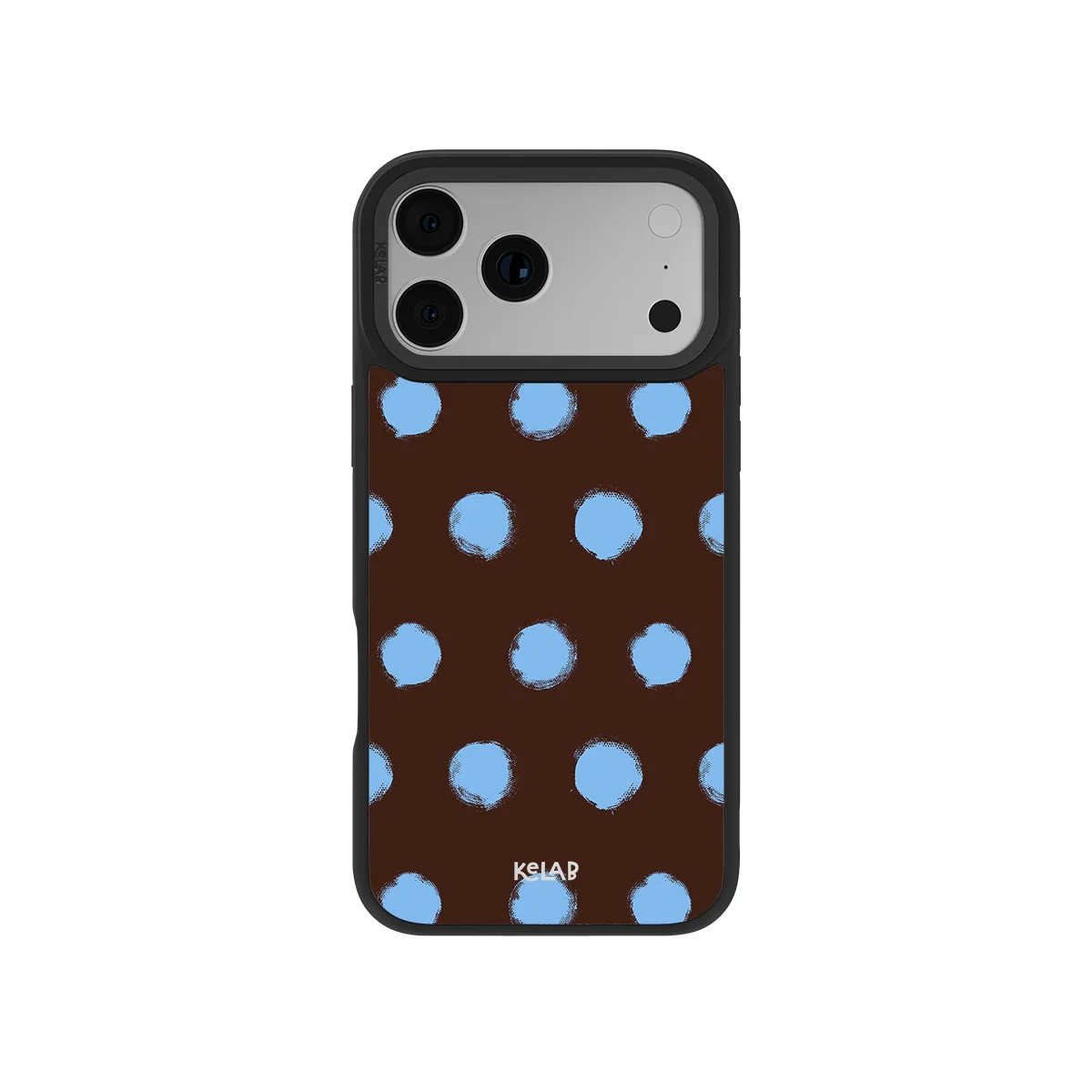 Blueberry Espresso | Brown Blue Polka Dot Phone Case