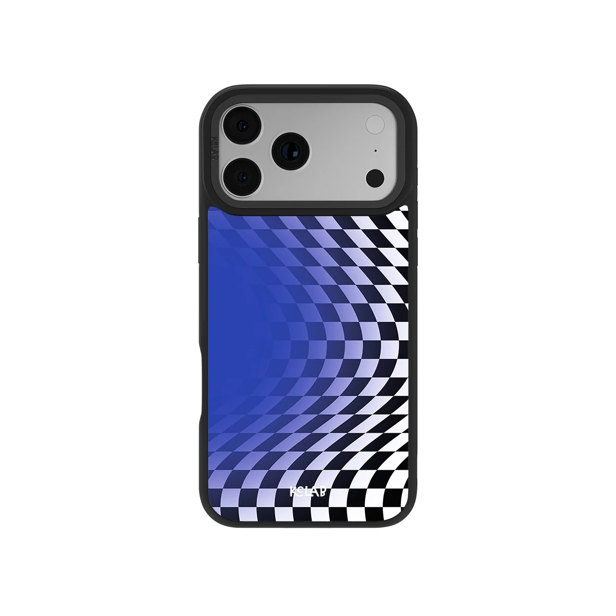 Blue Illusion | Checkered Phone Case with Optical Illusion Artwork