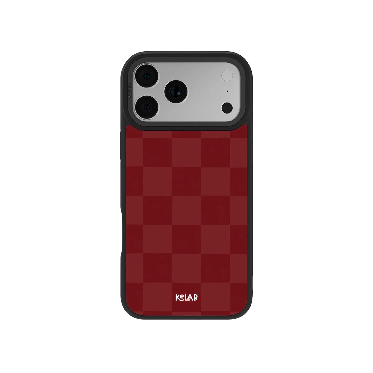 Maroon Check | Bold Checkerboard Pattern Phone Case