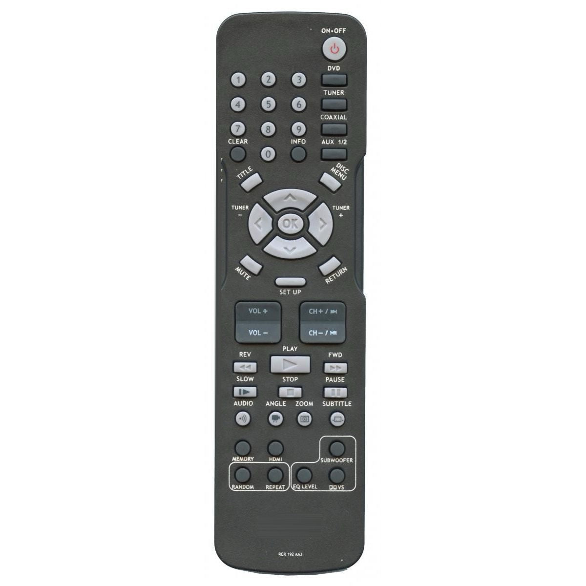 RCA RCR192AA3 Home Theater Sound Bar Remote Control
