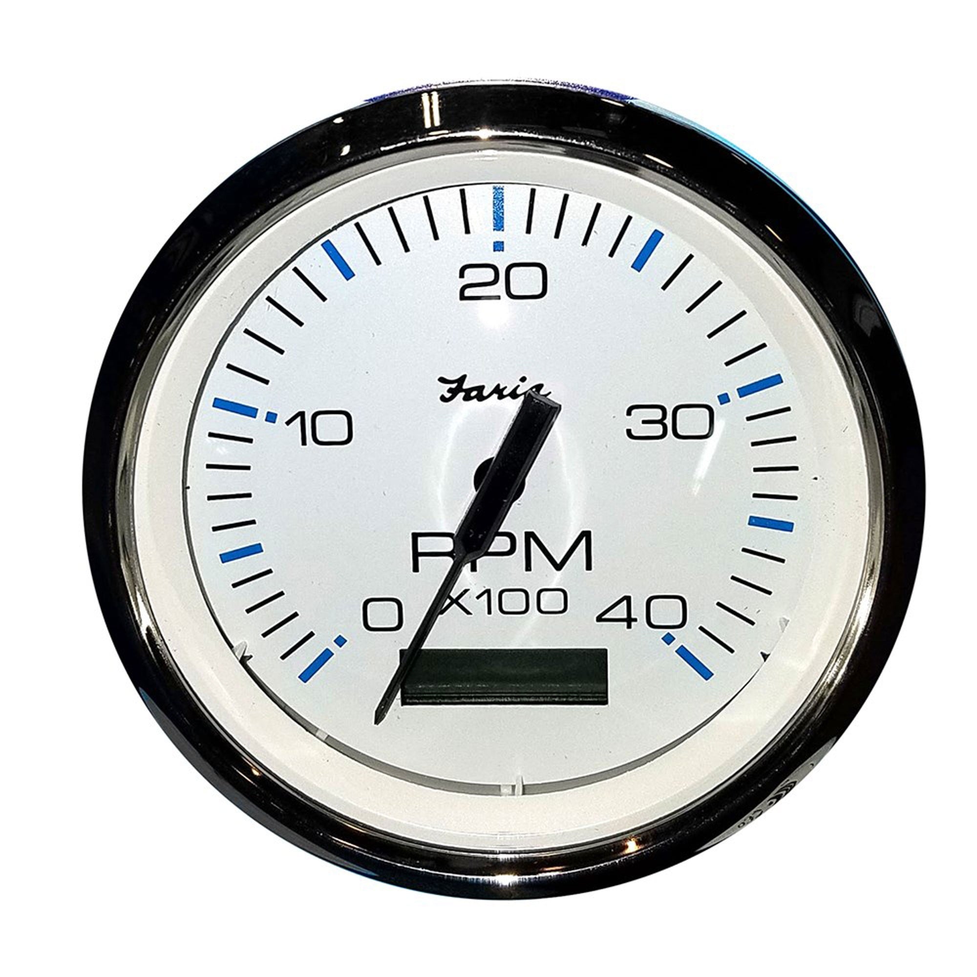 Faria 33834 Chesapeake Tachometer Gauge with Hourmeter Diesel - White SS, 4
