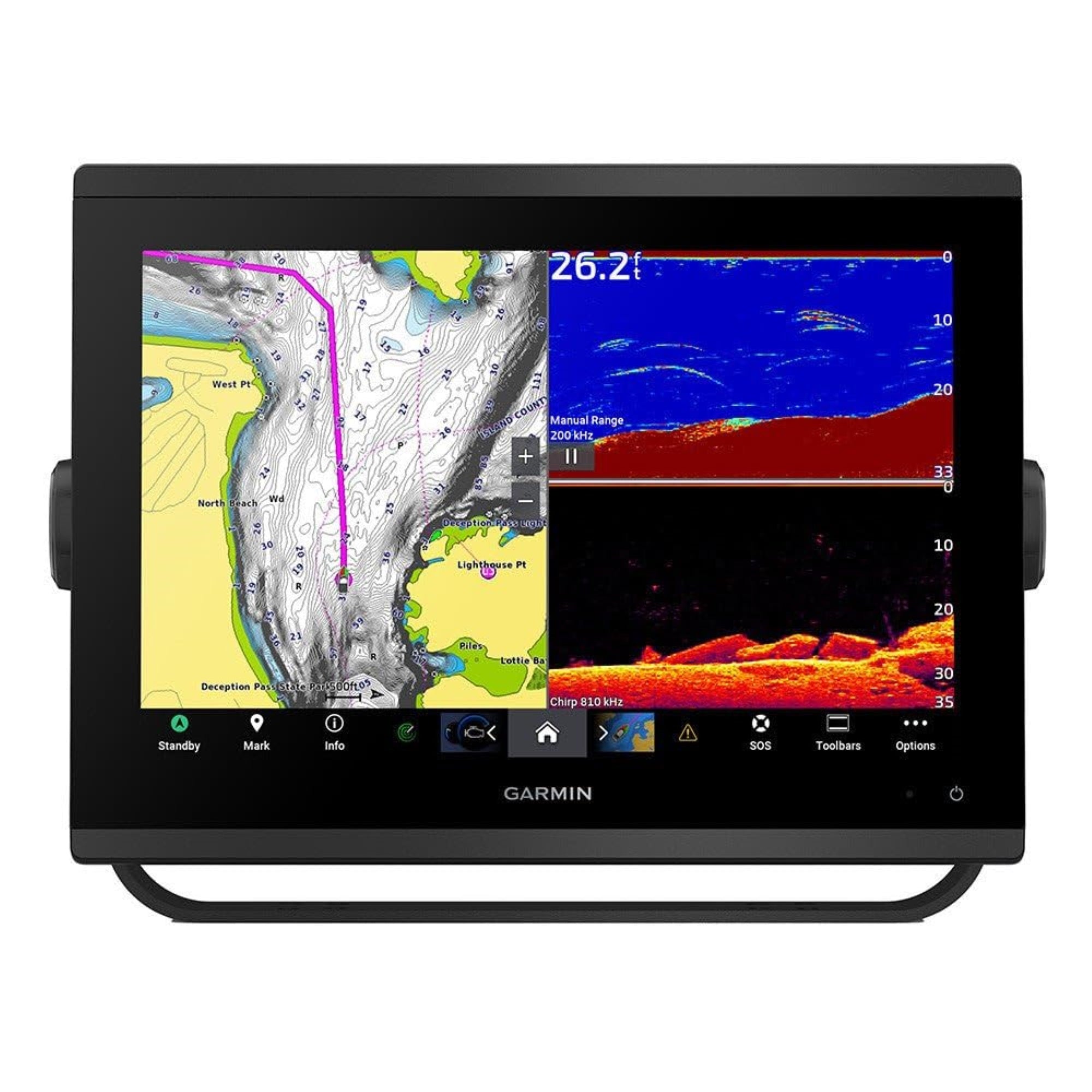 Garmin 010 02367 61 Gpsmap 1243Xsv Sidev, Clearv And Traditional Chirp Sonar With Mapping   12'', Navionics+