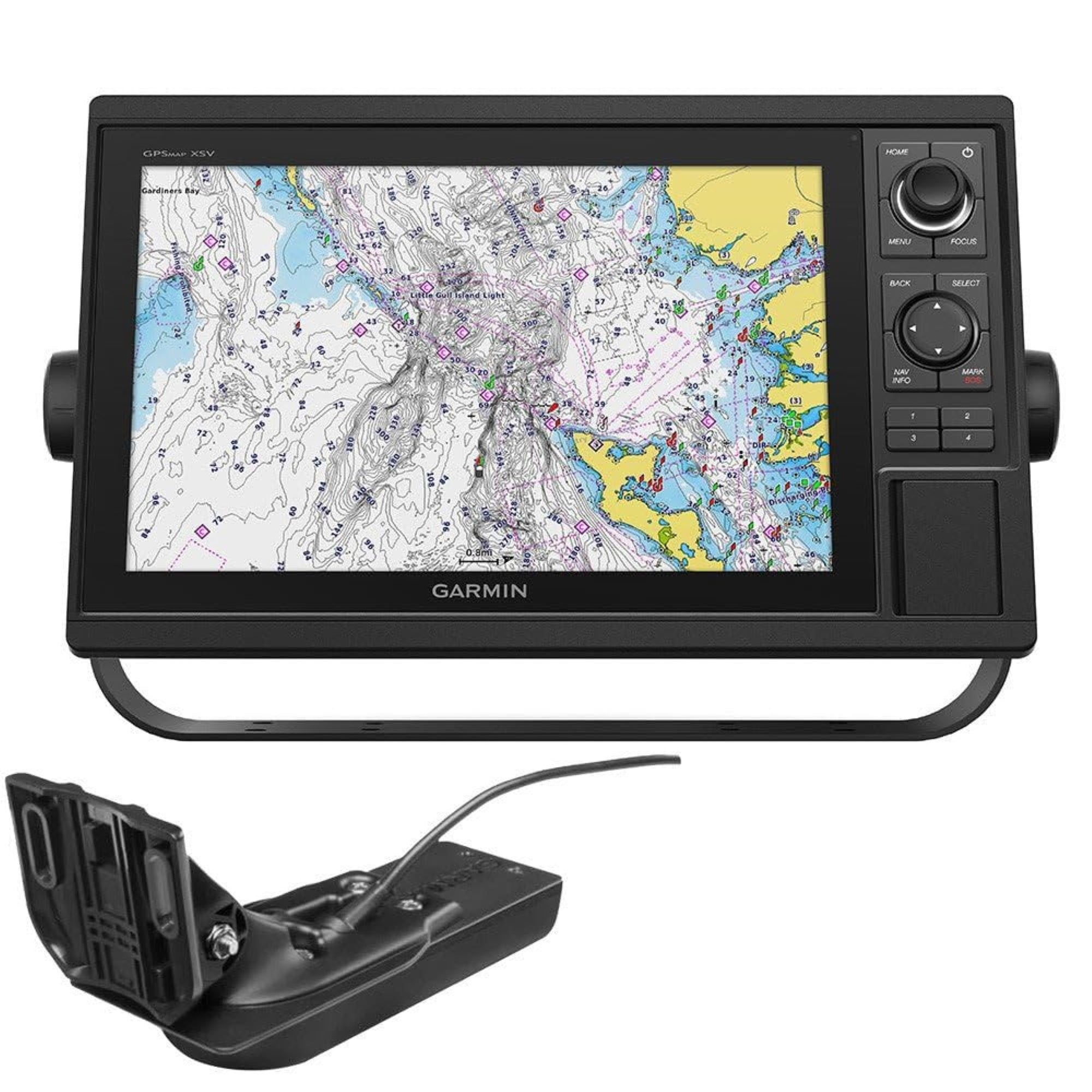 Garmin 010 01741 60 Gpsmap 1242Xsv With Gt52Hw Tm Transducer   12'', Navionics+, Sidevu, Clearvu And Traditional Chirp