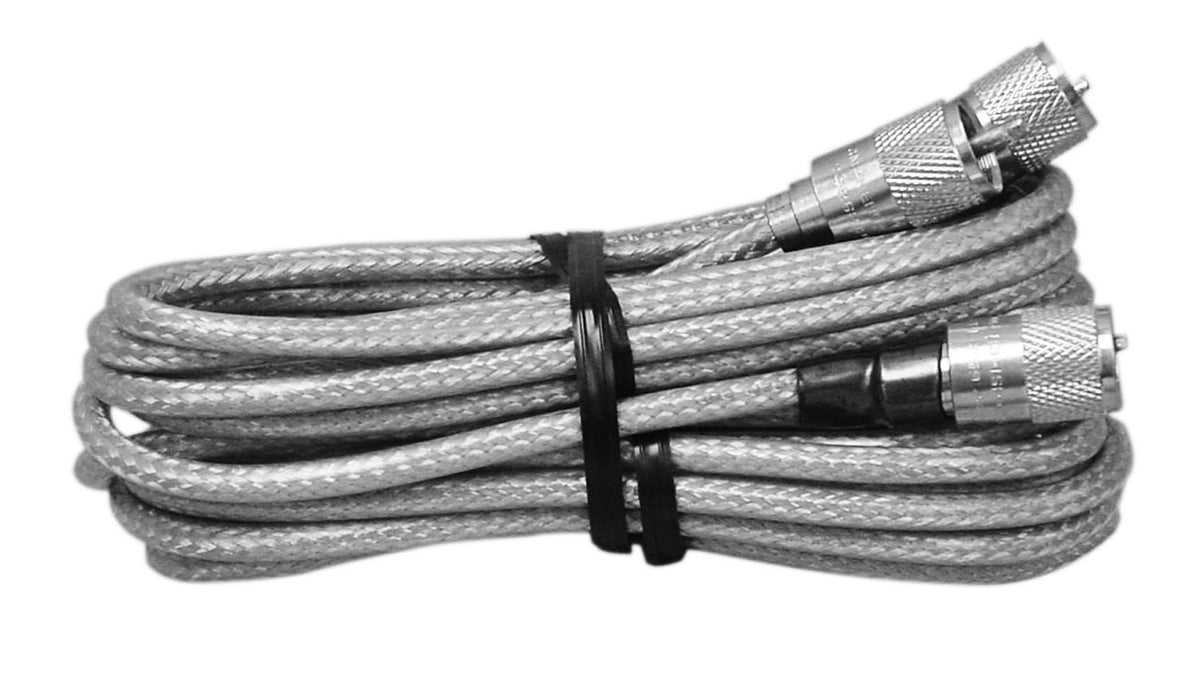 BARJAN 9 FOOT SUPER MINI 8 GRAY HIGH QUALITY BELDEN CO-PHASE COAXIAL CABLE WITH SOLDERED PL259 CONNECTORS.