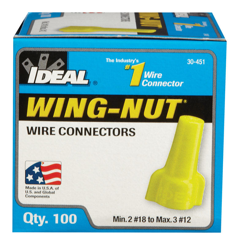WIRE CONN YEL WING BX100 (Pack of 1)