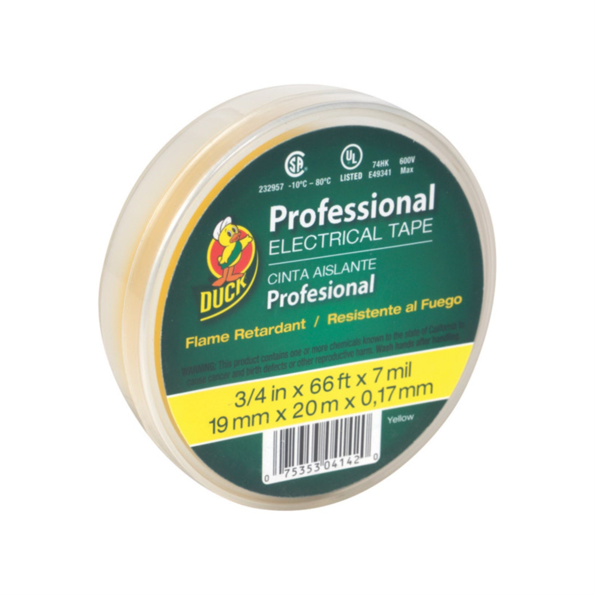 TAPE ELECT 3/4X66YELLO (Pack of 12)
