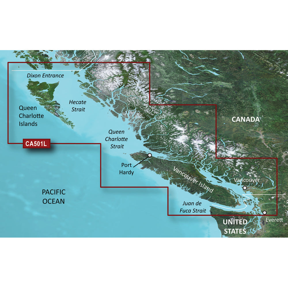 Garmin Bluechart&Reg; G3 Vision&Reg; Hd - Vca501L - Vancouver Island - Dixon Entrance - Microsd&Trade;/Sd&Trade;,WBEEAA001342202