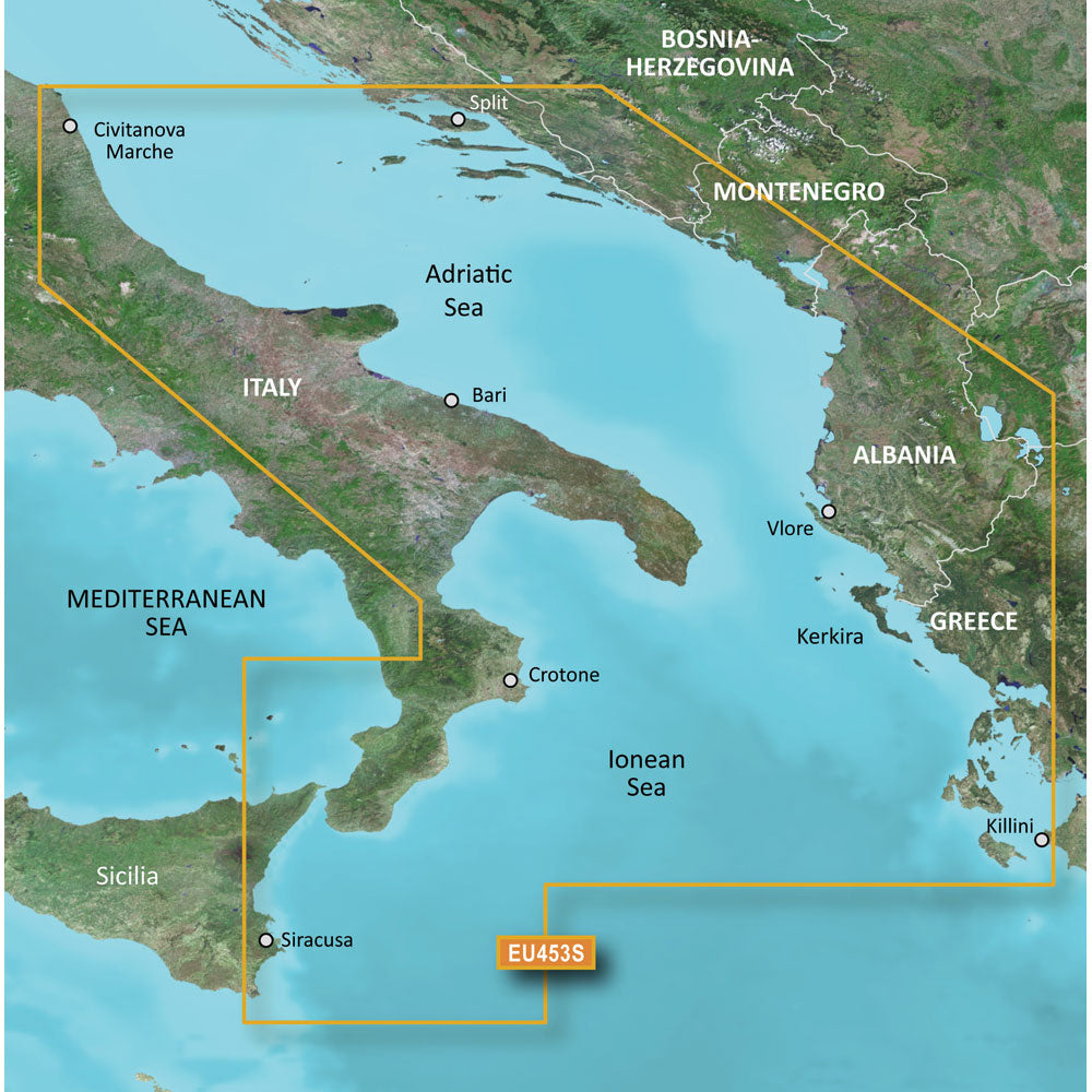 Garmin Bluechart&Reg; G3 Vision&Reg; Hd - Veu453S - Adriatic Sea, South Coast - Microsd&Trade;/Sd&Trade;,WBEEAA001342216