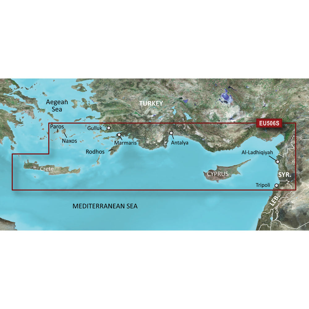 Garmin Bluechart&Reg; G3 Vision&Reg; Hd - Veu506S - Crete To Cyprus - Microsd&Trade;/Sd&Trade;,WBEEAB00X0X9FY6
