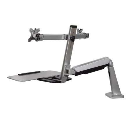 Ergotech Freedom Lift | Includes Dual Monitor Sit And Stand Workstation For Computer Monitor Screens And Clamp Mount | Full Moti