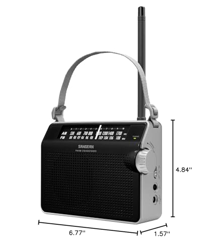 Sangean Pr D6Bk Am/Fm Compact Analog Portable Radio,Black