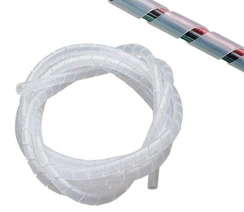 12Mm X 25 Meter Cable Protector Sleeve Spiral Wire Sleeve Cable Wrap Polyethylene For Robotics Machinery White And 3D Printer Cn