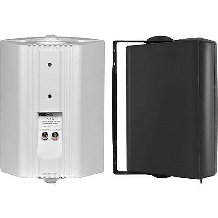 OSD 6.5' Outdoor 70V Patio Speaker Pair, 30W 16W 8W 4W Taps, Weather Proof IP54 Rated, Black   AP640