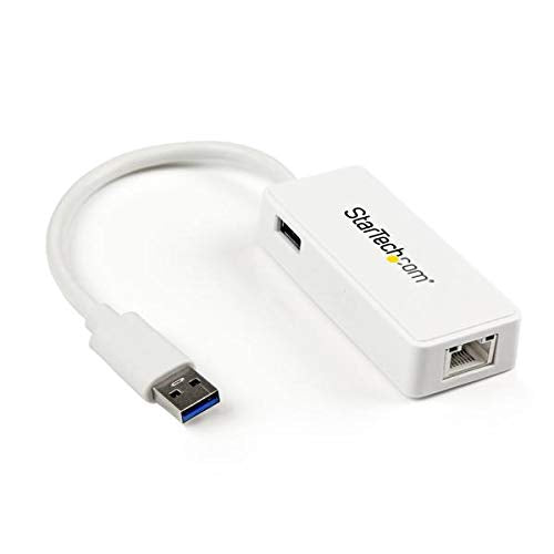 Startech.Com Usb 3.0 To Gigabit Ethernet Adapter Nic W/ Usb Port (White)   Usb 3.0 Nic   10/100/1000 Mbps Usb 3.0 Lan Adapter (U
