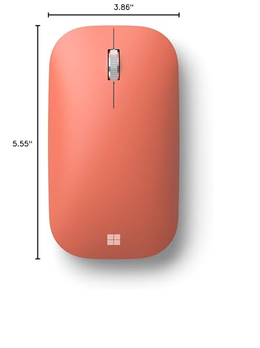 Microsoft Mobile Mouse   Peach. Comfortable Right/Left Hand Use With Metal Scroll Wheel, Wireless, Bluetooth For Pc/Laptop/Deskt