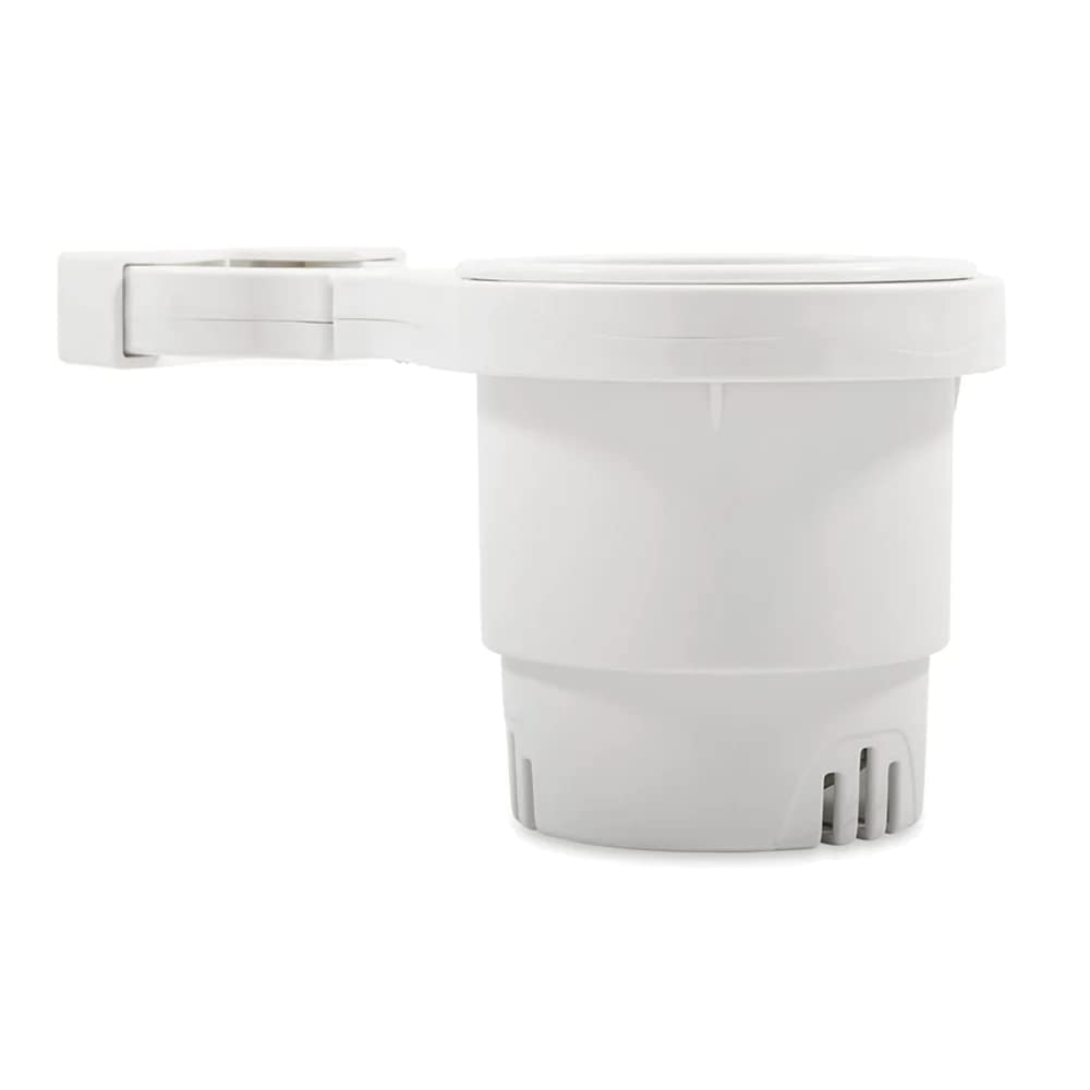 Camco Small Clamp Mounted Cup Holder-Provides A Secure Location For Your Beverage-Mountable For Up To 1-1/4-Inch Rail-White (530,WBAUVB07ZR1SPHB