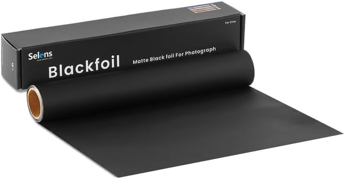 Selens Matte Cinefoil 12Inch X 12.5Feet Roll, Blcakfoil For Photograph Shaping Light & Masking Light Leaks