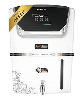 Aqua X Pure Ai White Water Purifier Ro+Led Uv+Uf With Tds Controller | Copper With Zinc Unique Technology | Hight Tds Membrane |