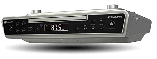 Sylvania Skcr2713 Under Counter Cd Player With Clock Radio And Bluetooth, Silver