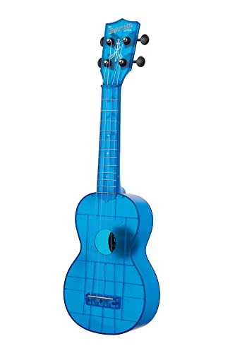 Kala Brand Music Co. The Waterman Sea Glass Collection, 4 String Ukulele, Right, Cobalt Blue, Soprano (Ka Wmt Bl S)
