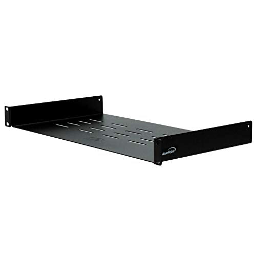 Navepoint Universal Rack Tray Vented Shelves 1U Black 10 Inches (250Mm Deep) No Lip