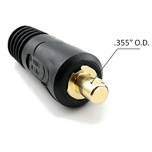 Weldingcity Dinse Type Twist Lock Welding Cable Insulated Connector Pair (M/F) 25 Series (25Mm Awg #4 #3) For Welders Miller Lin
