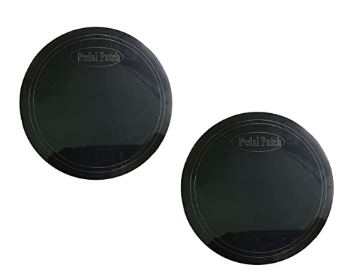Tuoren Single Pedal Patch Self-Adhesive Drumhead Patch Protector For Kick Bass Durm Parts (Black)