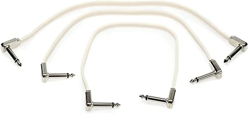 Ernie Ball Flat Ribbon Patch Cable 3 Pack, 12In, White (P06386)