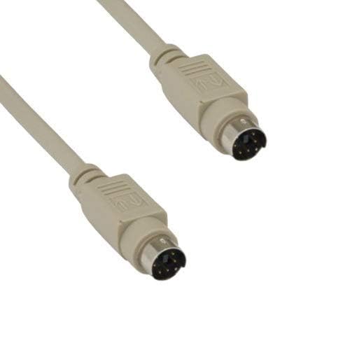 Kentek 10 Feet Ft Mini Din6 Mdin6 Ps/2 Keyboard Mouse Cable Cord 28 Awg Molded 6 Pin Male To Male M/M For Pc Mac Linux