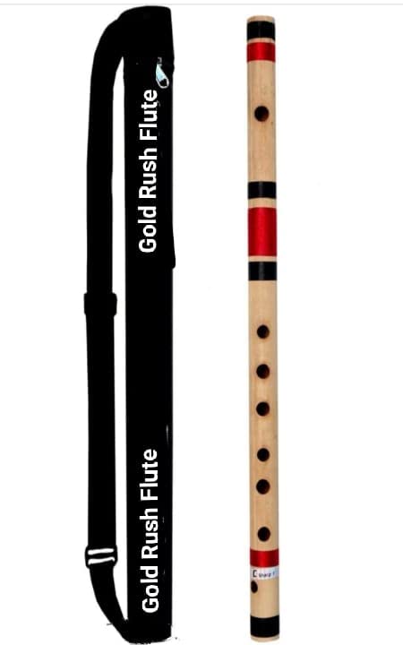 Gold Rush Flute F Natural Middle Right Hand Flute Size 15 Inch Bamboo Flute Color Yellow & Brown (Fnm06