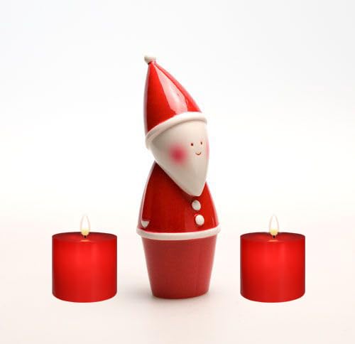 Volnyus Red Flameless Candles Set Of 2 (3X3 Inch) Real Wax Flickering Led Candles Battery Operated With Remote Control Timers Fo