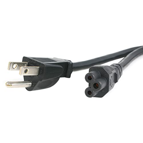 Startech.Com 10 Ft Standard Laptop Power Cord   Nema 5 15P To C5   Power Cable   Nema 5 15 (M) To Iec 60320 C5 10 Ft   Black   P