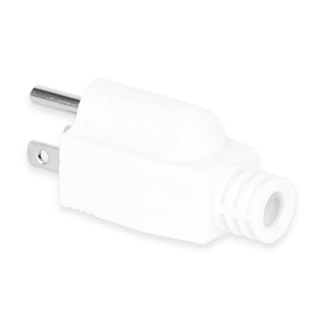 (3Pack) Nema 5 15P Male 15A 125V 3 Prong House Hold Male Rewirable Plug. 3 Prong Male Low Profile Diy Plug, White Color.