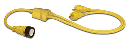 Marinco Reverse Y Adapter Locking With Sealing Collar System Female Connector, Yellow