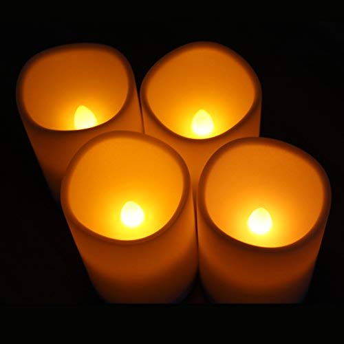 Wralwayslx 4 Pack Led Flameless Candles, Remote Control Candles Decorative Outdoor And Indoor, (2.6'' D X4 H ) Plastic Flickerin