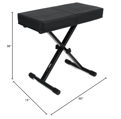 Gator Frameworks Adjustable X-Frame Style Keyboard Bench, (Gfw-Key-Bnch-1)