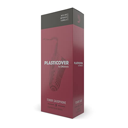 Rico Plasticover Tenor Saxophone Reeds - Tenor Sax Reeds, Strength 3.5, 5-Pack