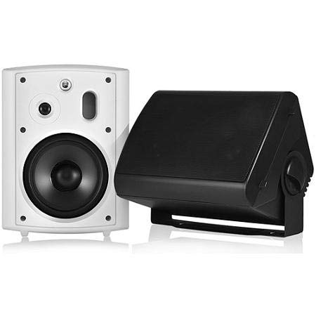 OSD 6.5' Outdoor 70V Patio Speaker Pair, 30W 16W 8W 4W Taps, Weather Proof IP54 Rated, Black   AP640