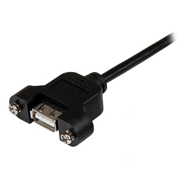 Startech.Com 2Ft Panel Mount Usb A-A Cable, Black, Usb 2.0 Female To Male Adapter Cable, Braided, For Personal Computer